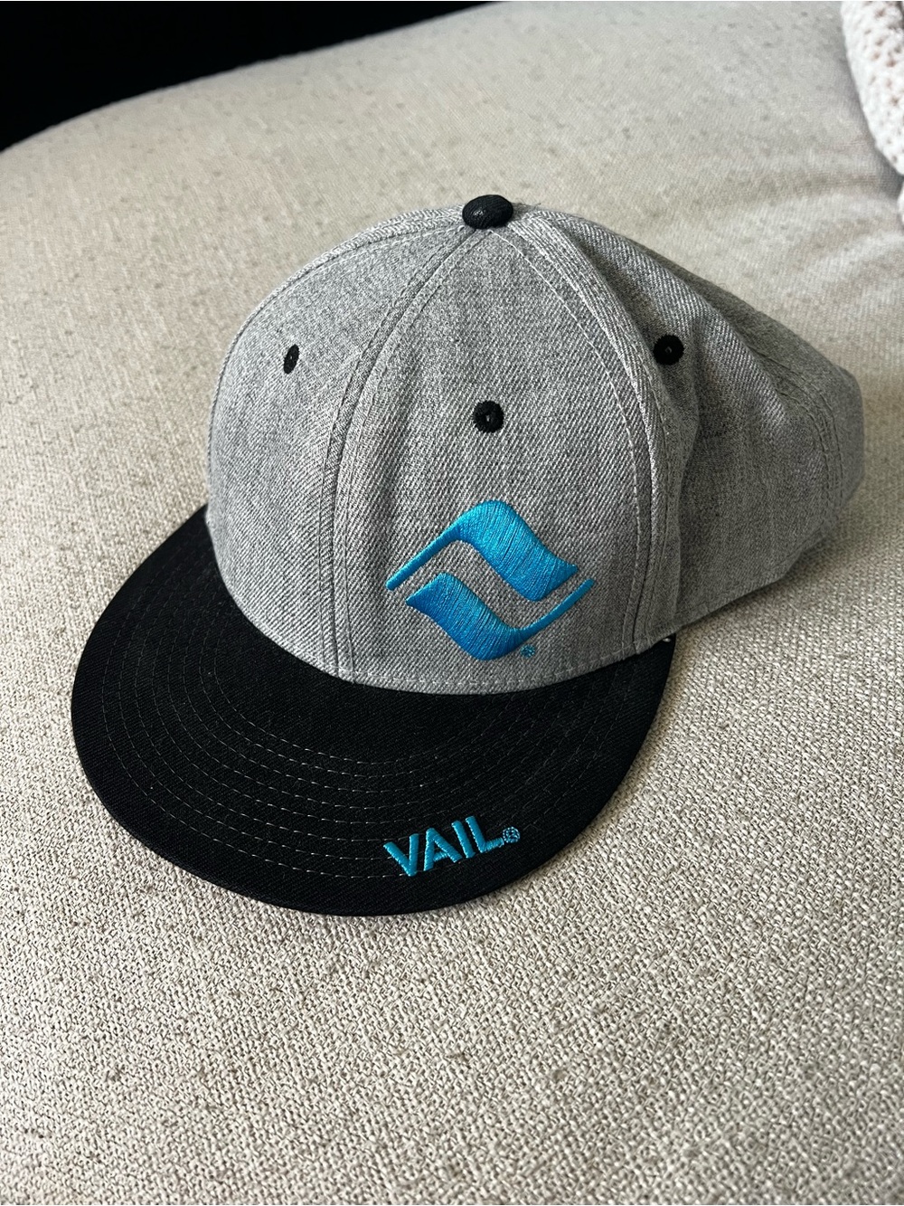 OTTO Gray Snapback Cap with Black Strap and Red Logo Tag